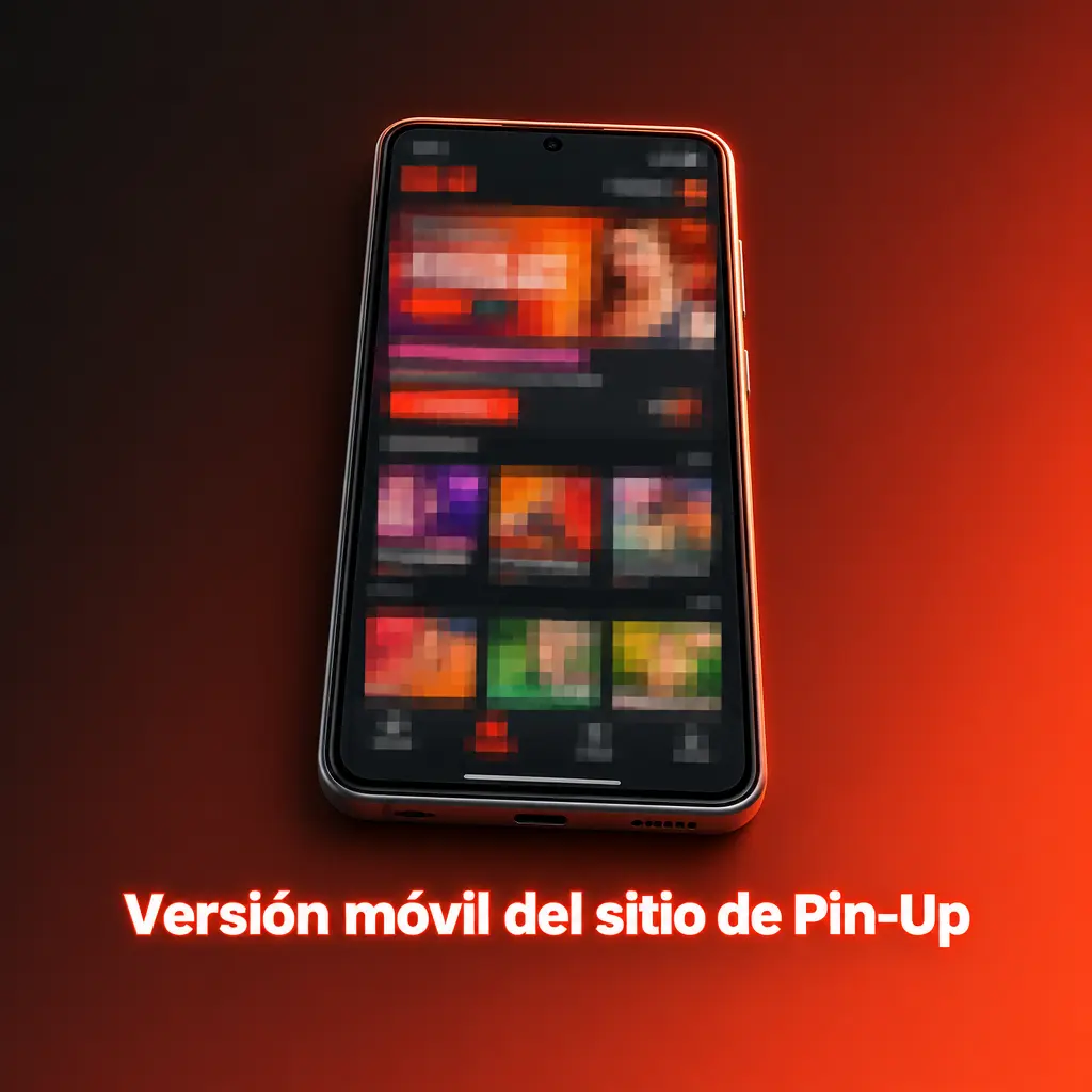 Versión móvil del sitio de Pin-Up en un smartphone